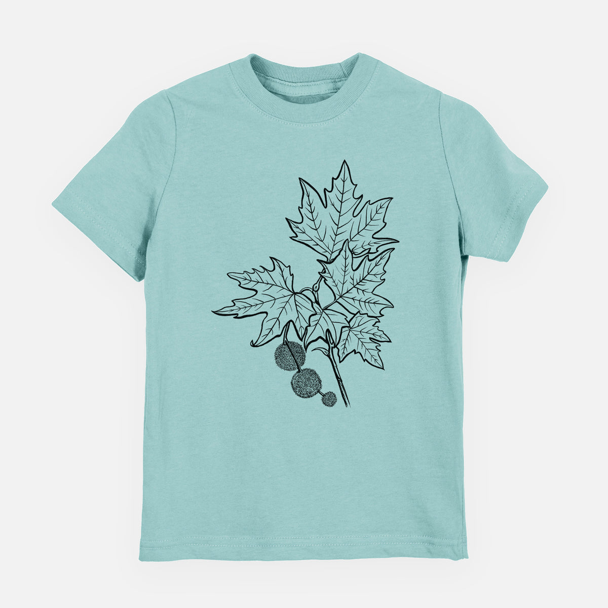 Platanus Orientalis - Oriental Plane Tree Stem with Leaves - Youth Shirt