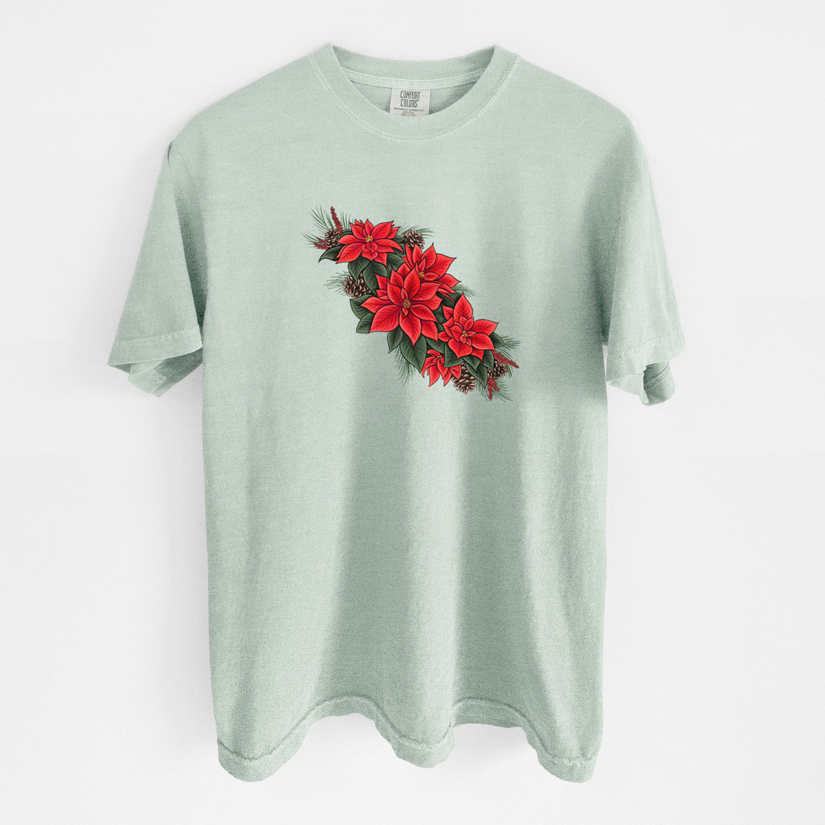 Winter Poinsettias - Euphorbia pulcherrima - Unisex Comfort Colors Garment-Dyed Heavyweight T-shirt