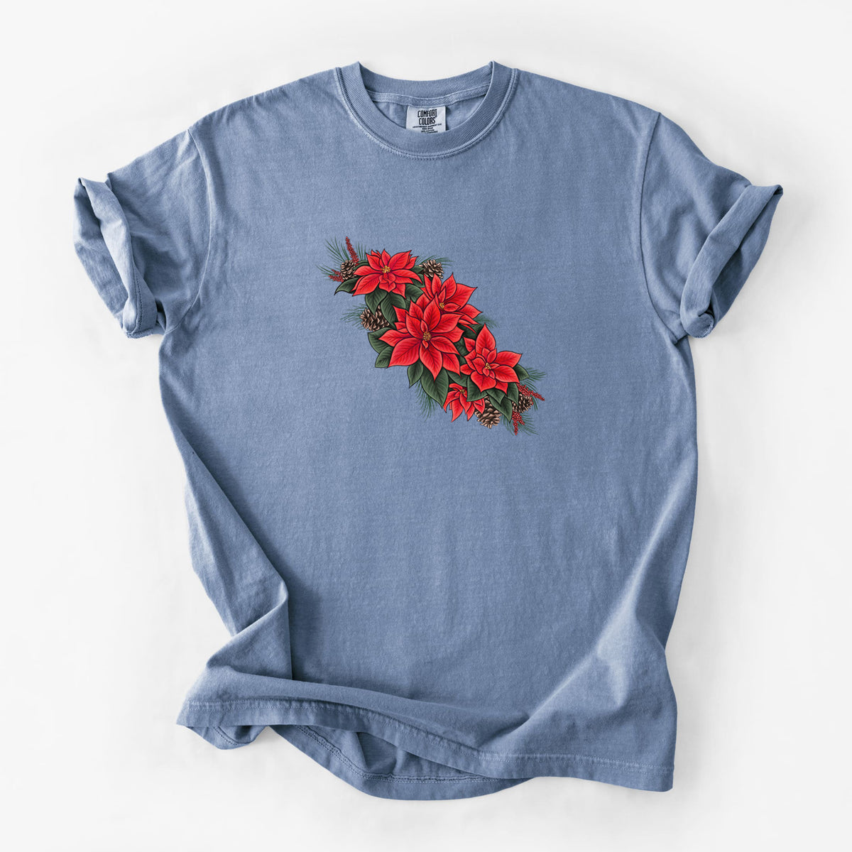 Winter Poinsettias - Euphorbia pulcherrima - Unisex Comfort Colors Garment-Dyed Heavyweight T-shirt