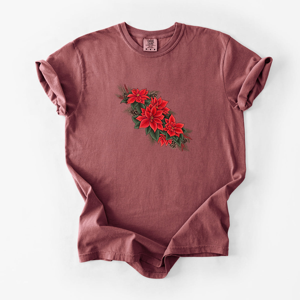 Winter Poinsettias - Euphorbia pulcherrima - Unisex Comfort Colors Garment-Dyed Heavyweight T-shirt