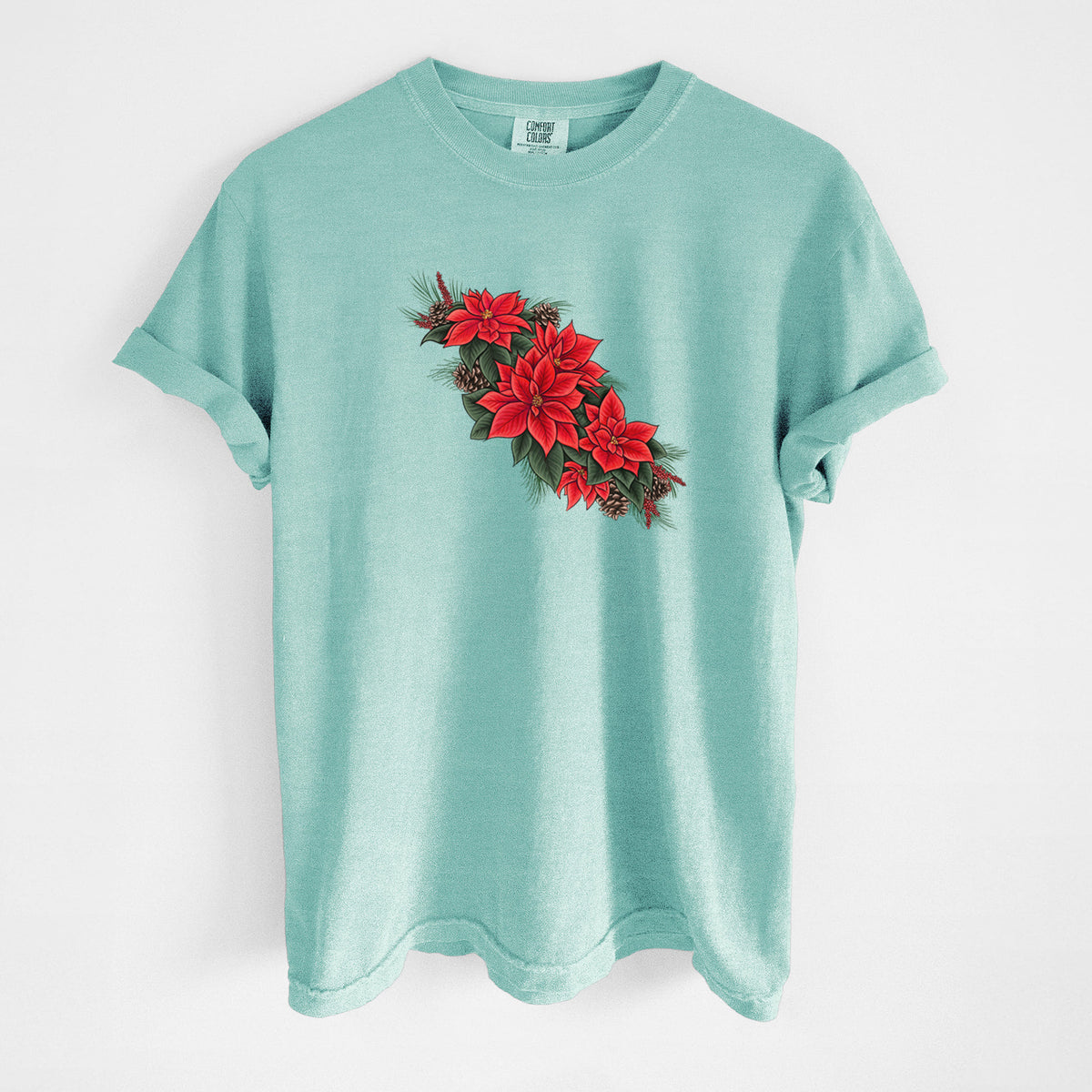 Winter Poinsettias - Euphorbia pulcherrima - Unisex Comfort Colors Garment-Dyed Heavyweight T-shirt