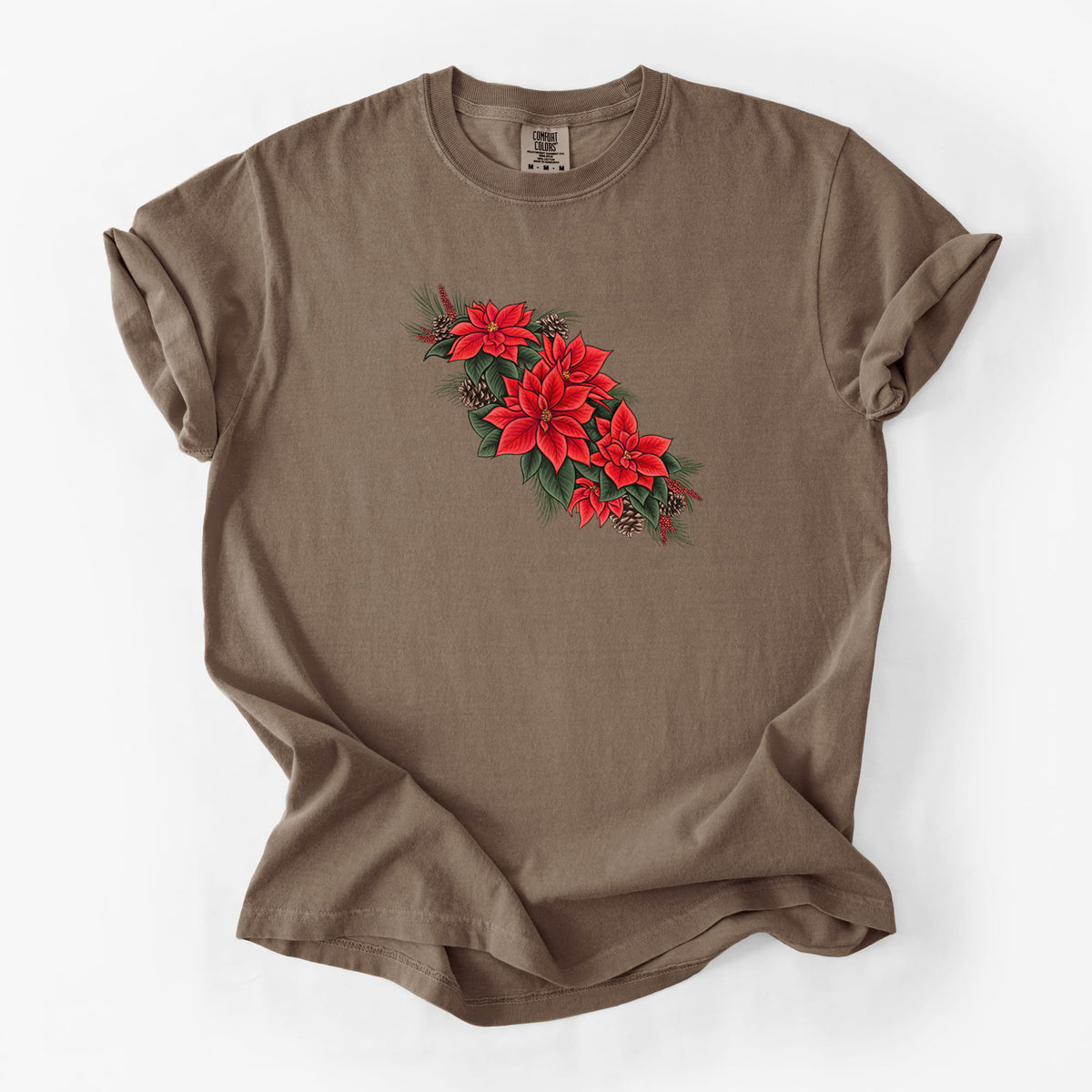 Winter Poinsettias - Euphorbia pulcherrima - Unisex Comfort Colors Garment-Dyed Heavyweight T-shirt