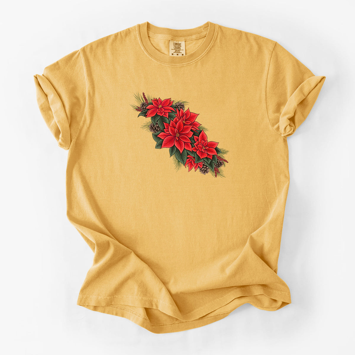 Winter Poinsettias - Euphorbia pulcherrima - Unisex Comfort Colors Garment-Dyed Heavyweight T-shirt