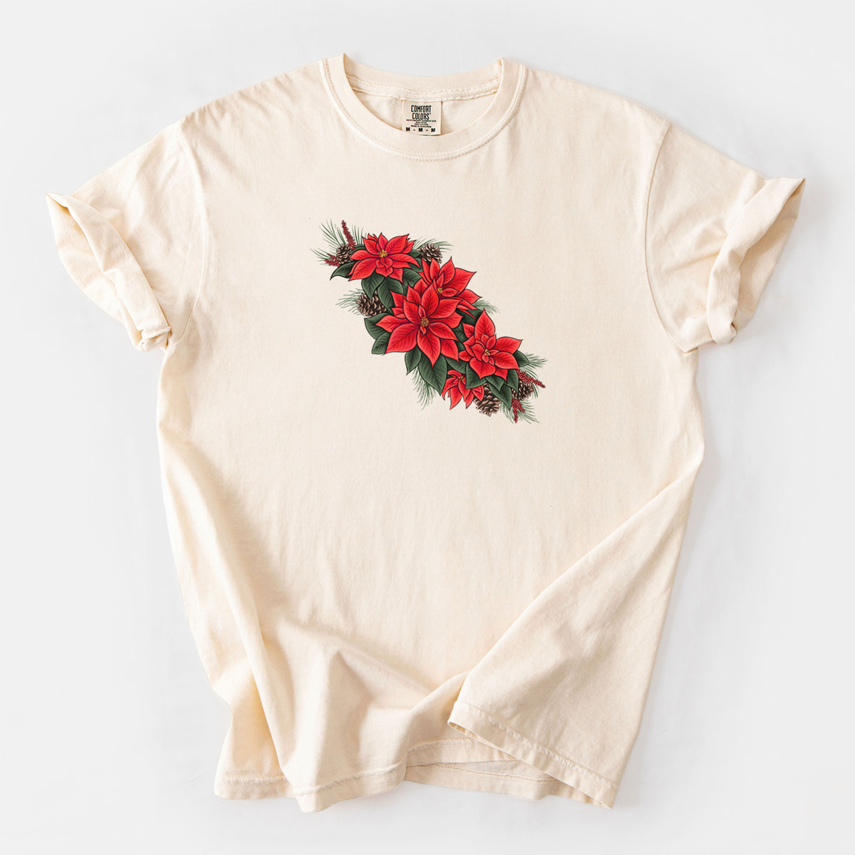Winter Poinsettias - Euphorbia pulcherrima - Unisex Comfort Colors Garment-Dyed Heavyweight T-shirt