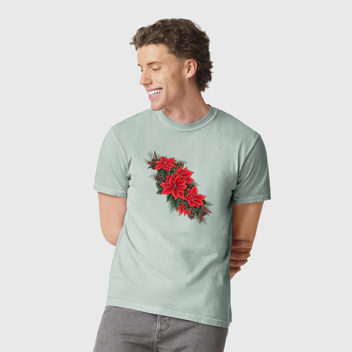 Winter Poinsettias - Euphorbia pulcherrima - Unisex Comfort Colors Garment-Dyed Heavyweight T-shirt