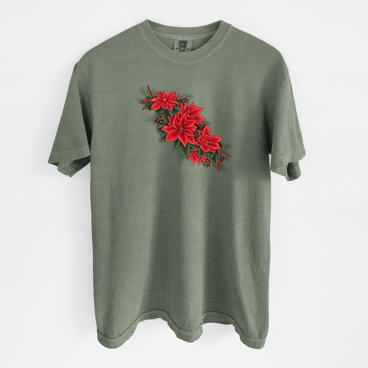 Winter Poinsettias - Euphorbia pulcherrima - Unisex Comfort Colors Garment-Dyed Heavyweight T-shirt