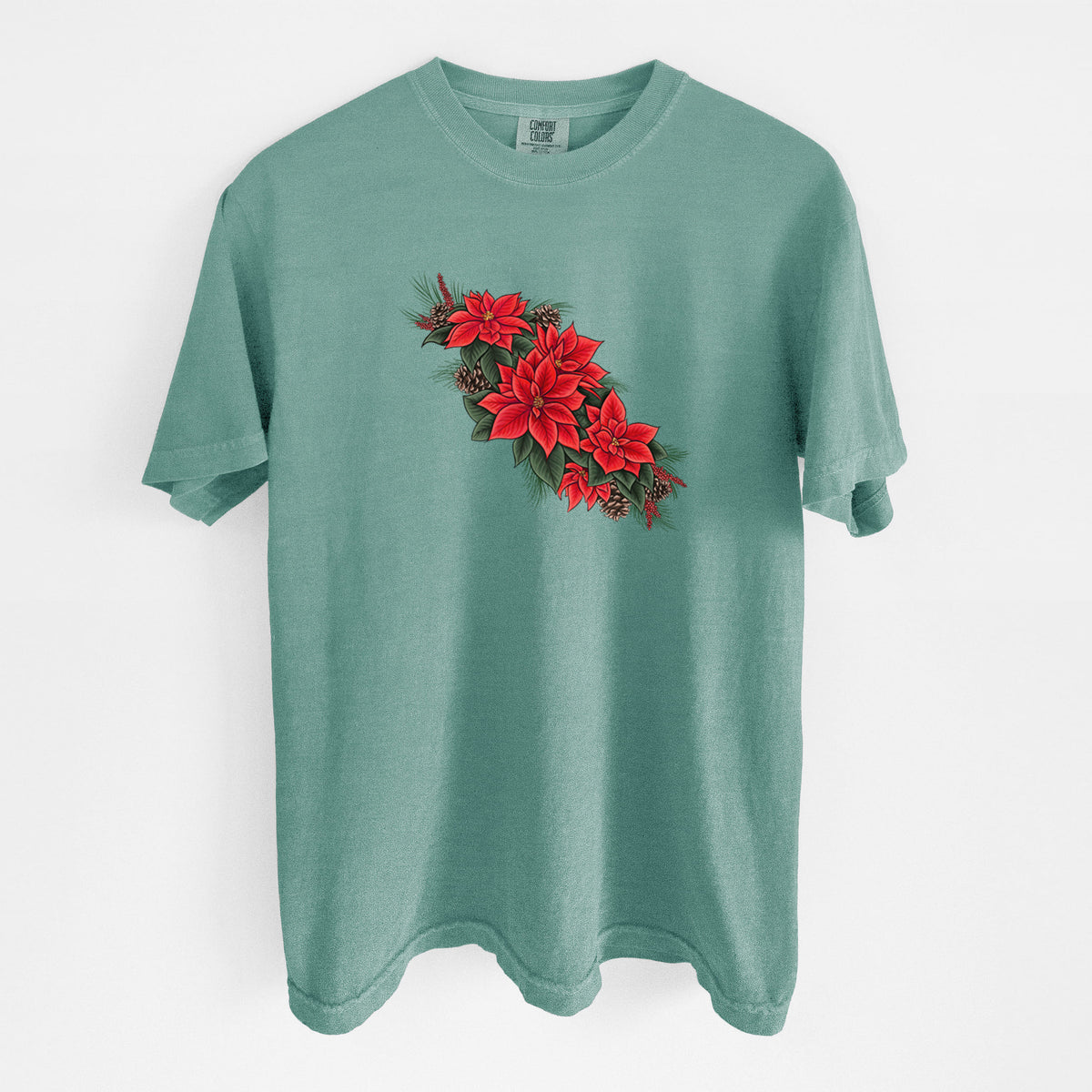 Winter Poinsettias - Euphorbia pulcherrima - Unisex Comfort Colors Garment-Dyed Heavyweight T-shirt