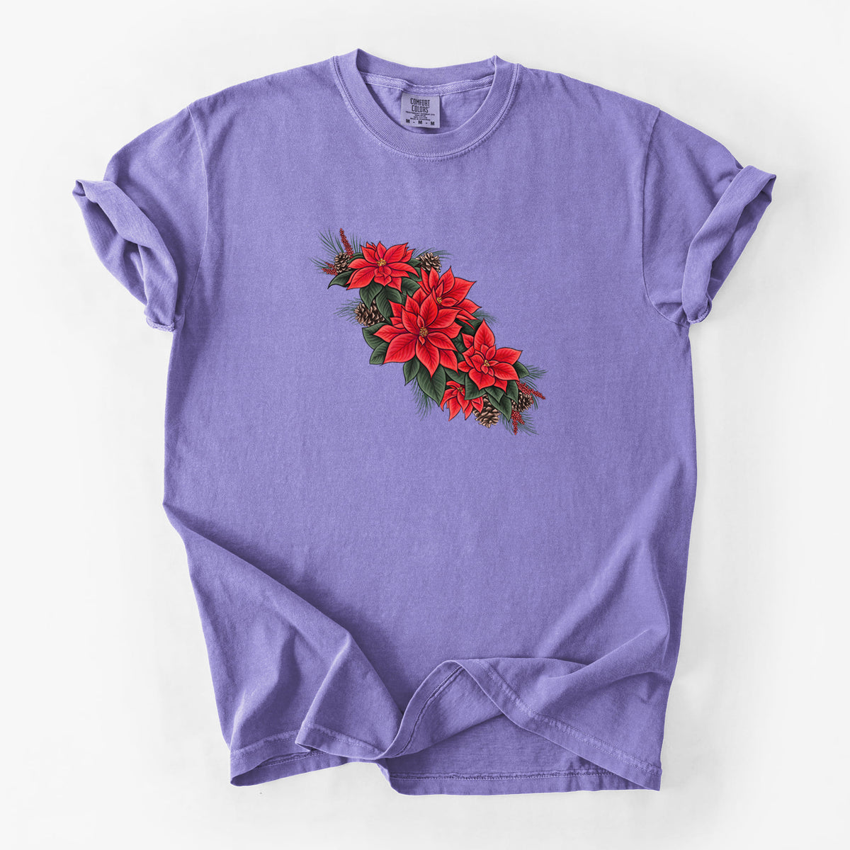Winter Poinsettias - Euphorbia pulcherrima - Unisex Comfort Colors Garment-Dyed Heavyweight T-shirt
