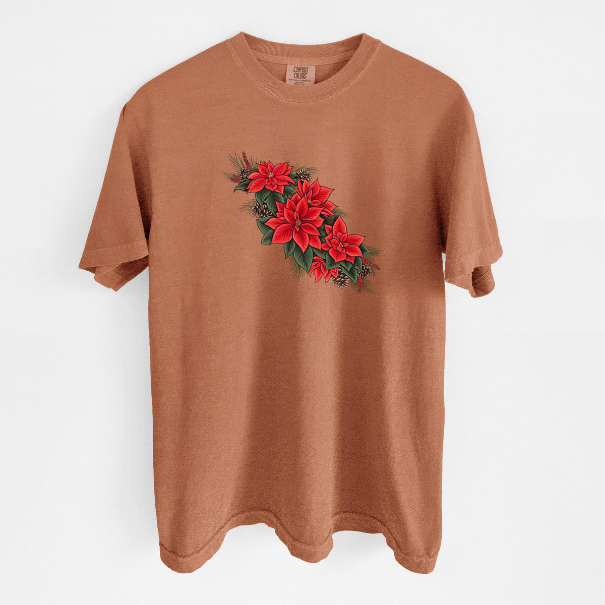 Winter Poinsettias - Euphorbia pulcherrima - Unisex Comfort Colors Garment-Dyed Heavyweight T-shirt