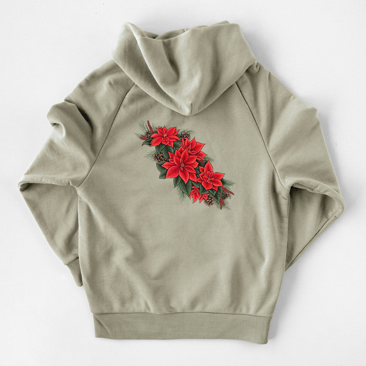 Winter Poinsettias - Euphorbia pulcherrima - UltraLuxe Heavyweight French Terry Hoodie