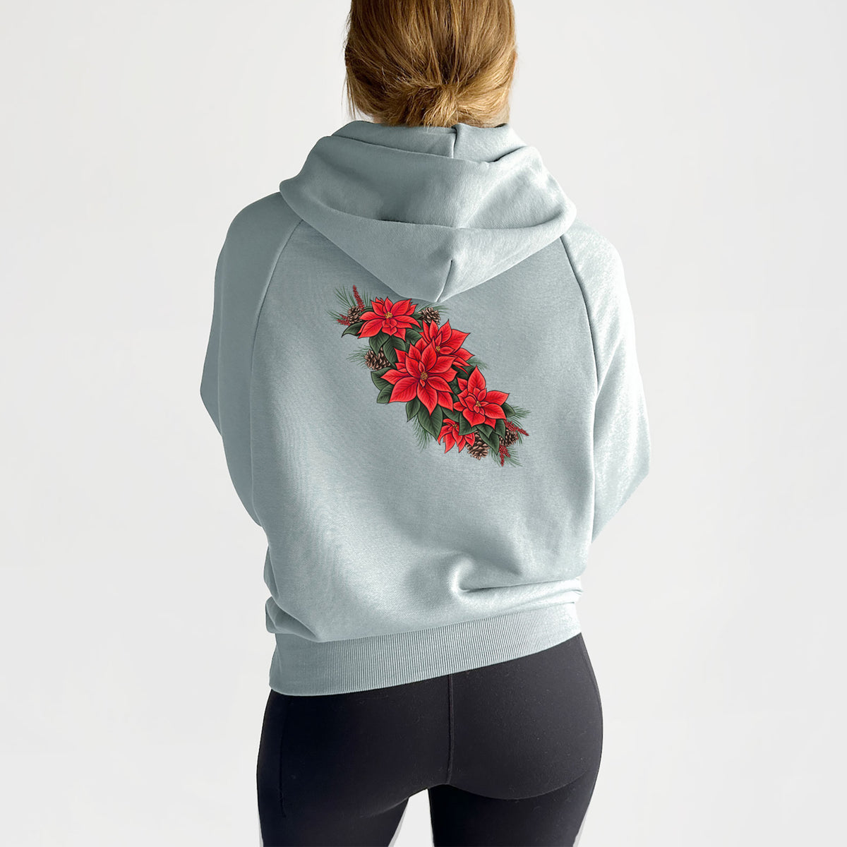 Winter Poinsettias - Euphorbia pulcherrima - UltraLuxe Heavyweight French Terry Hoodie