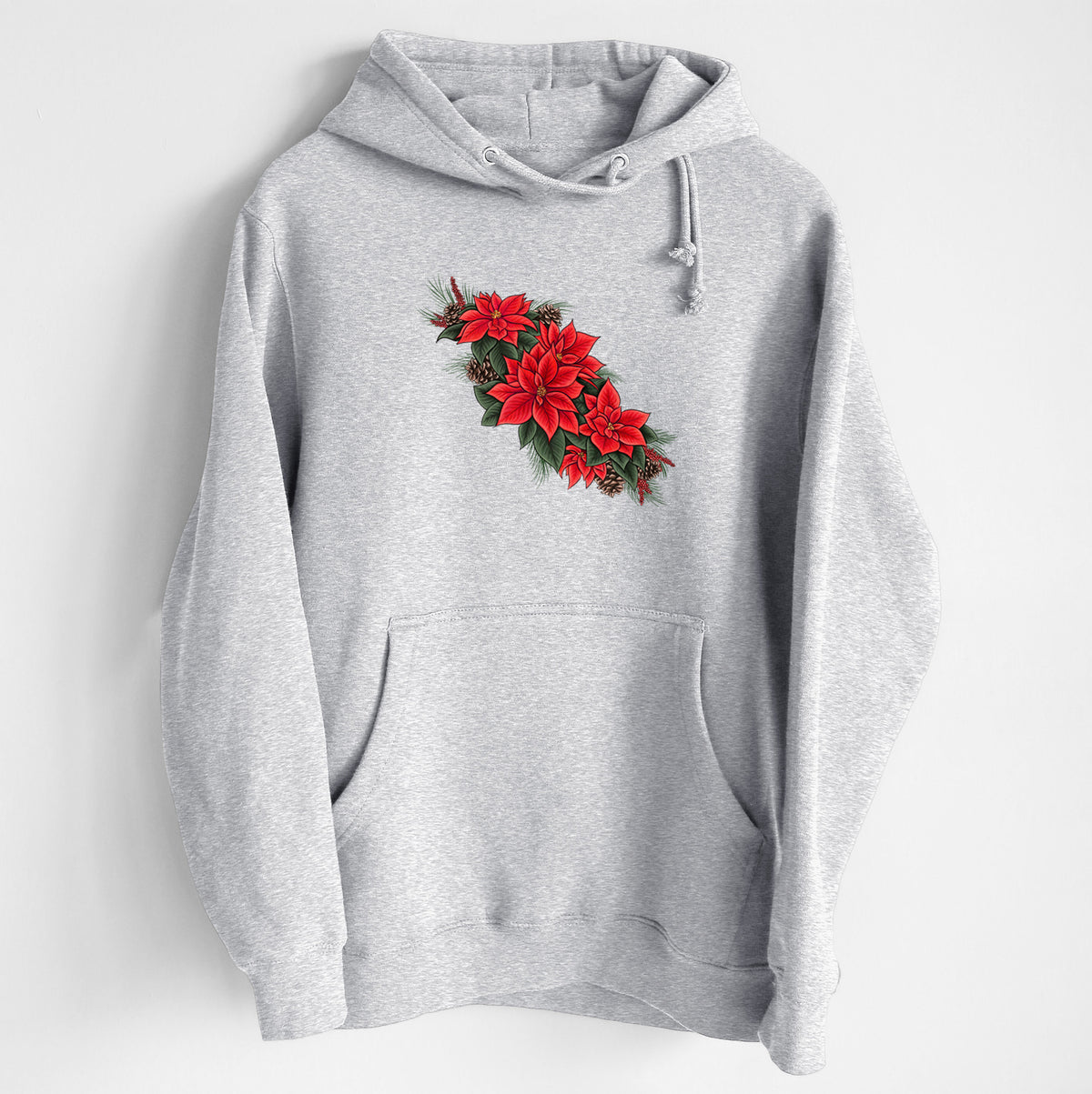 Winter Poinsettias - Euphorbia pulcherrima - Heavyweight Fleece Hoodie