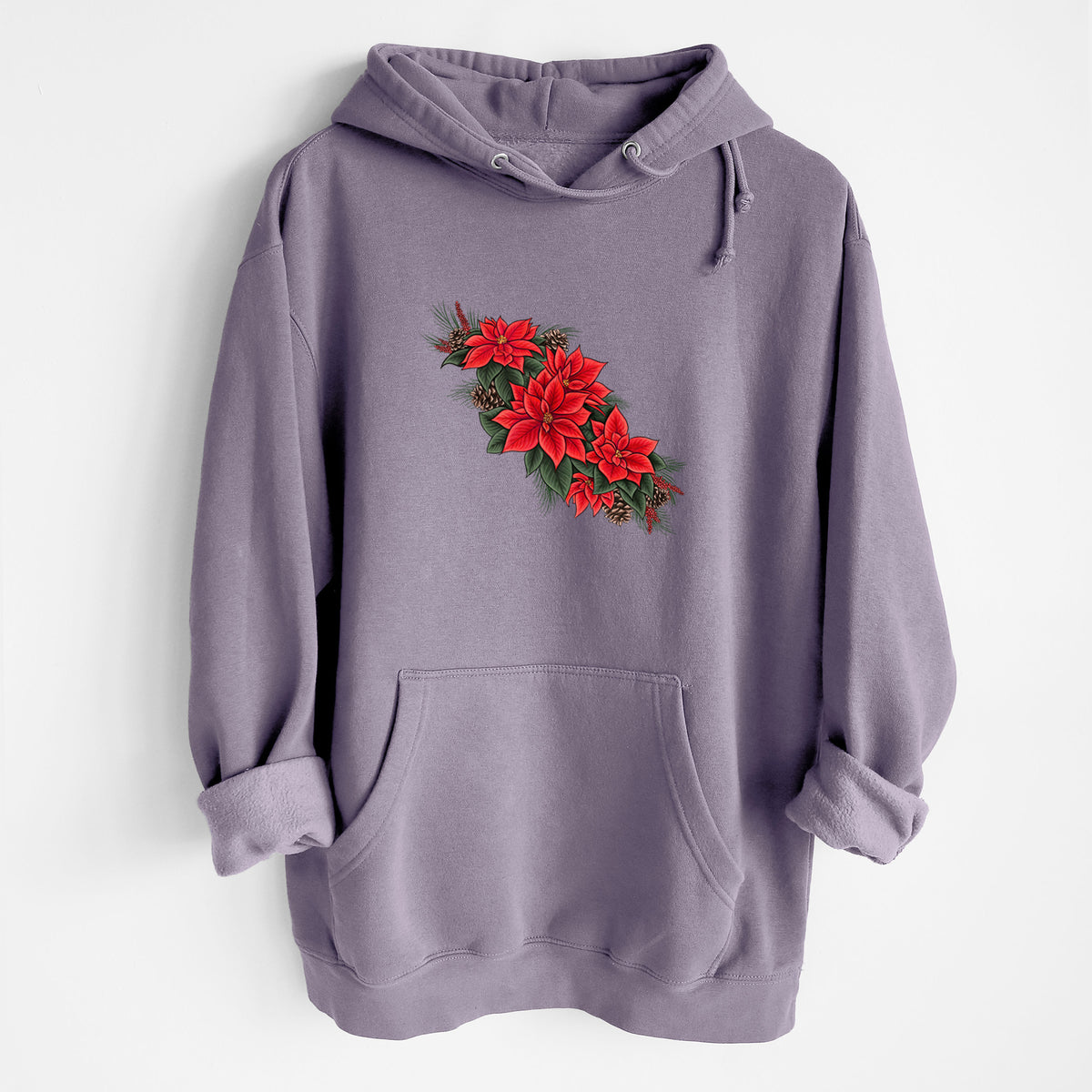 Winter Poinsettias - Euphorbia pulcherrima - Heavyweight Fleece Hoodie