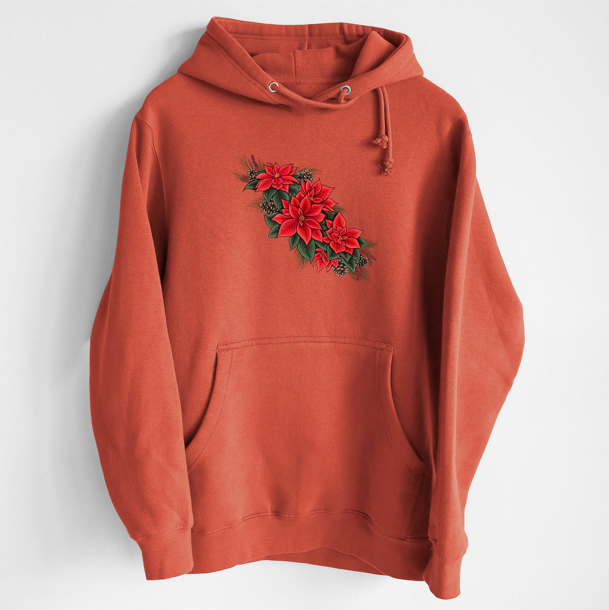 Winter Poinsettias - Euphorbia pulcherrima - Heavyweight Fleece Hoodie