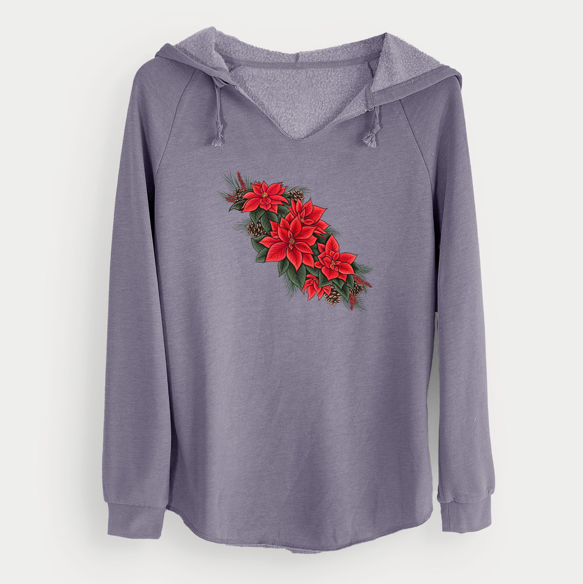 Winter Poinsettias - Euphorbia pulcherrima - Cali Wave Hooded Sweatshirt