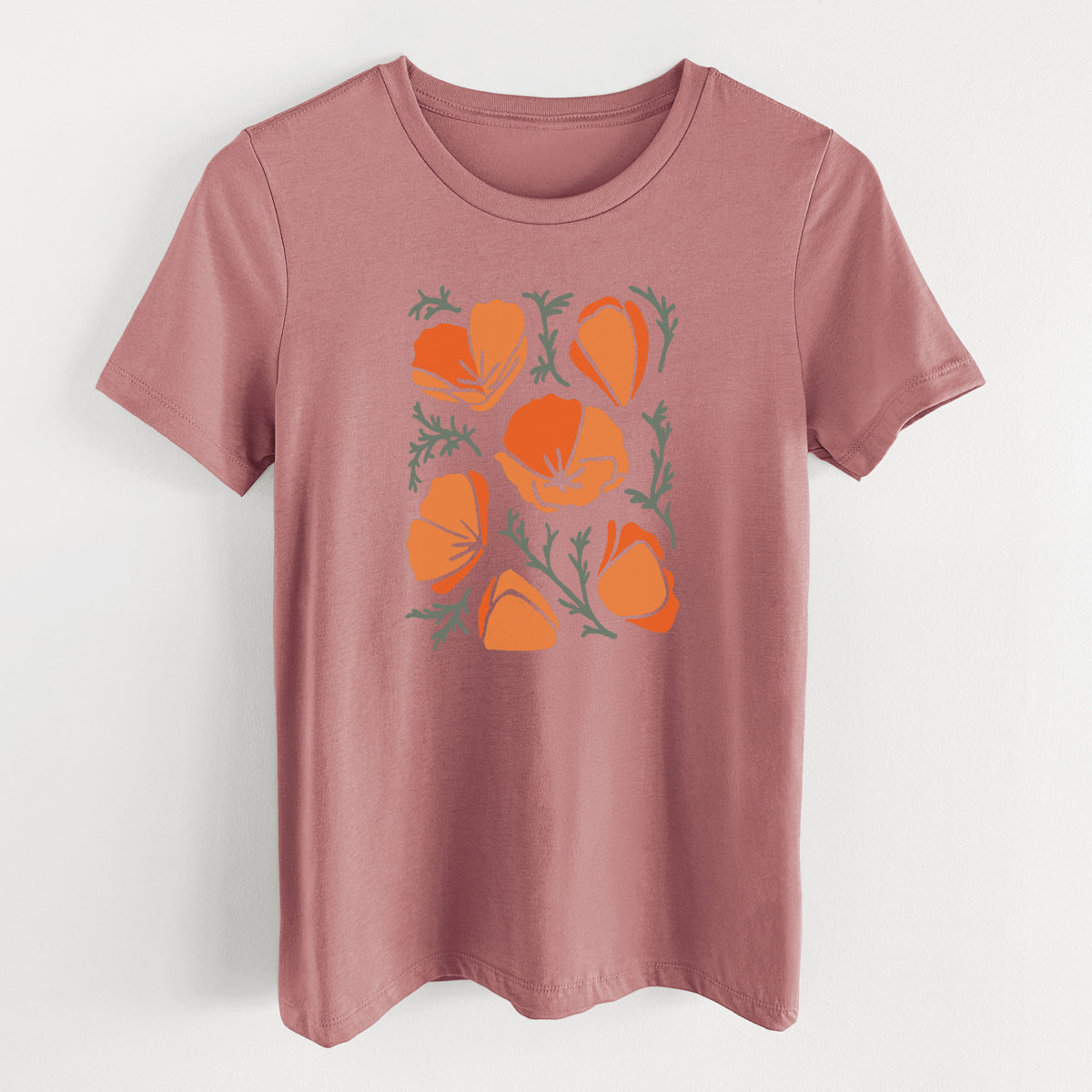 Poppy Vibes - Women's Lightweight Relaxed Fit 100% Cotton Crewneck