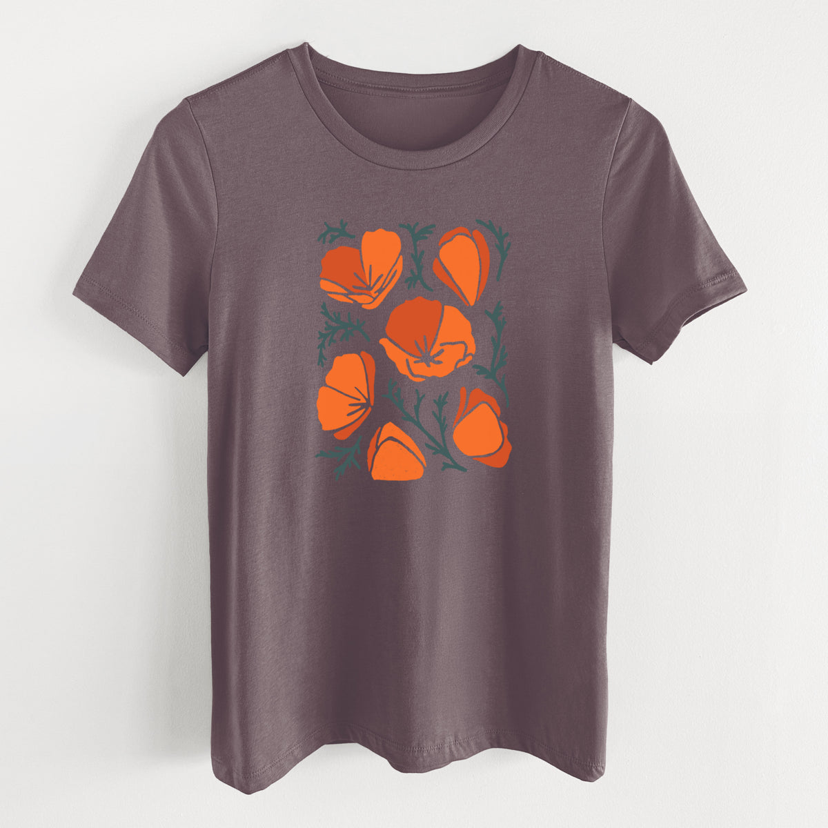 Poppy Vibes - Women&#39;s Lightweight Relaxed Fit 100% Cotton Crewneck