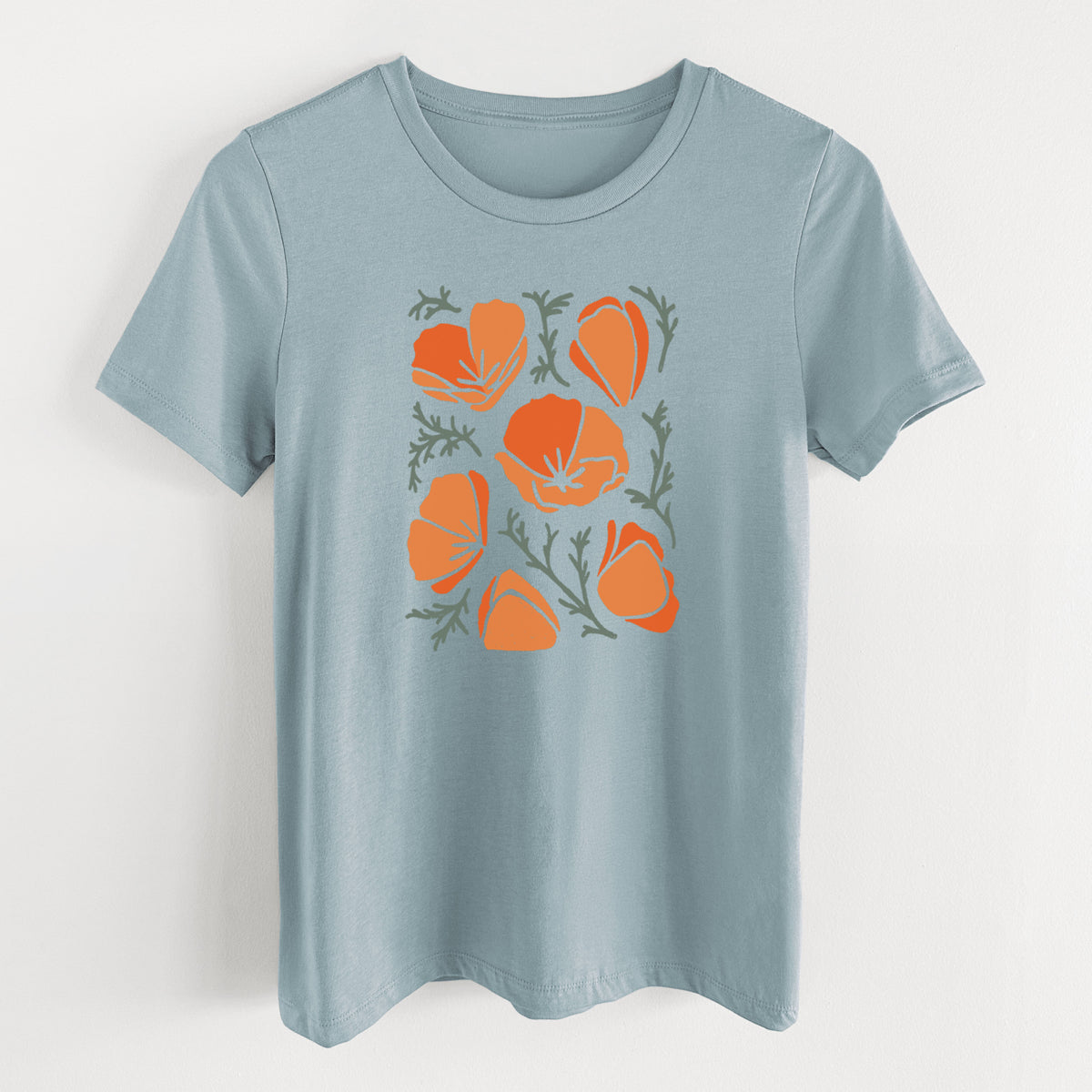 Poppy Vibes - Women's Lightweight Relaxed Fit 100% Cotton Crewneck