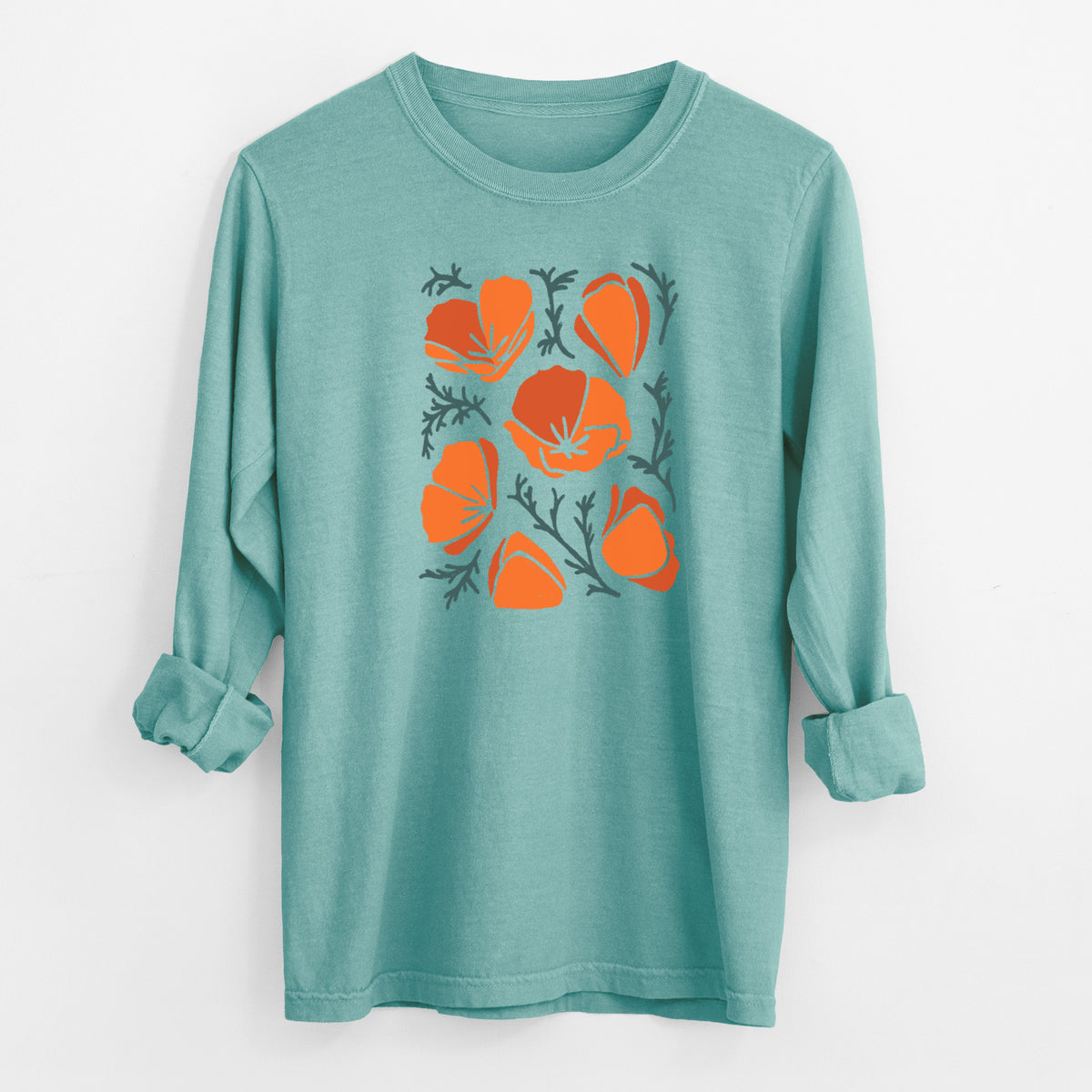 Poppy Vibes - Men&#39;s Heavyweight 100% Cotton Long Sleeve