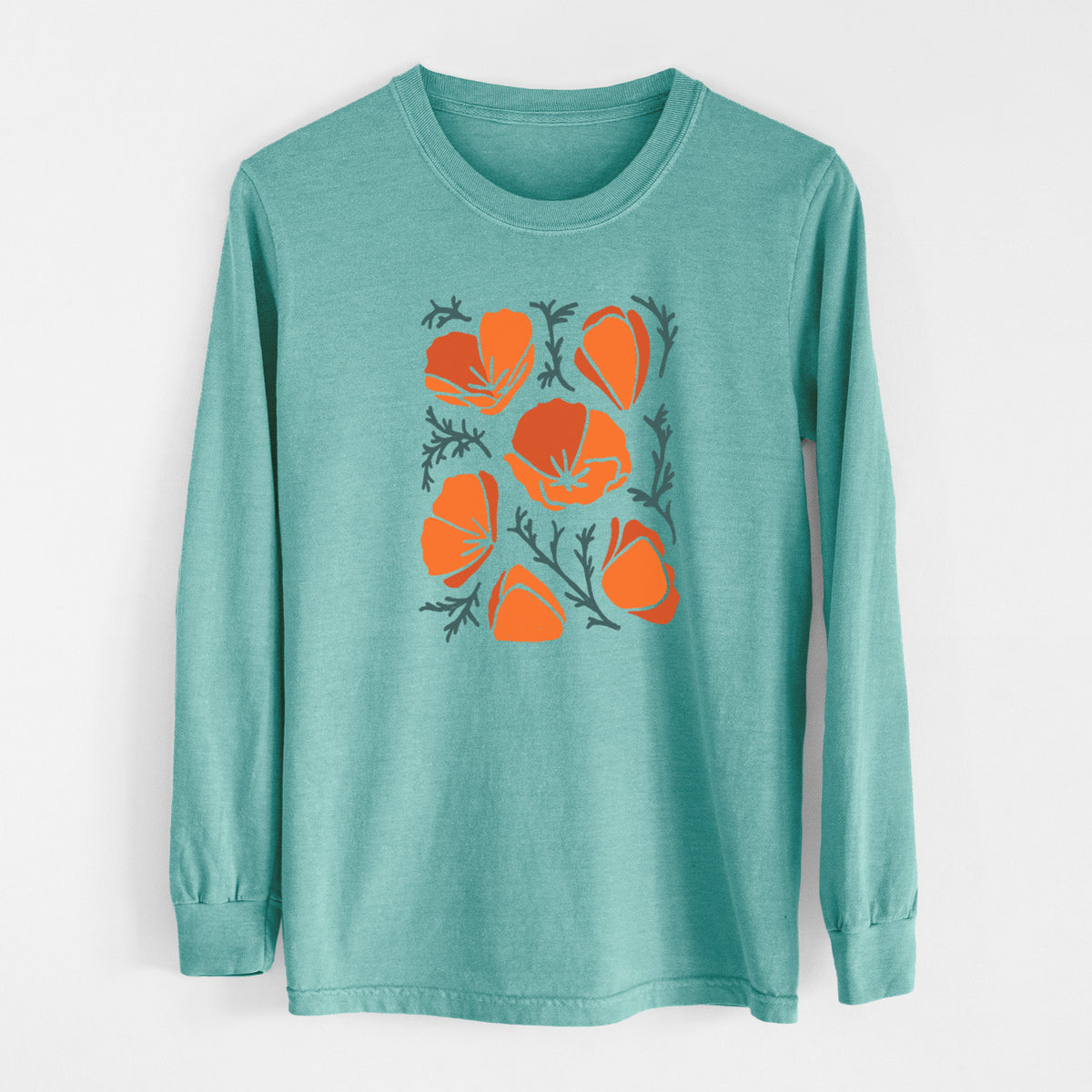 Poppy Vibes - Men&#39;s Heavyweight 100% Cotton Long Sleeve