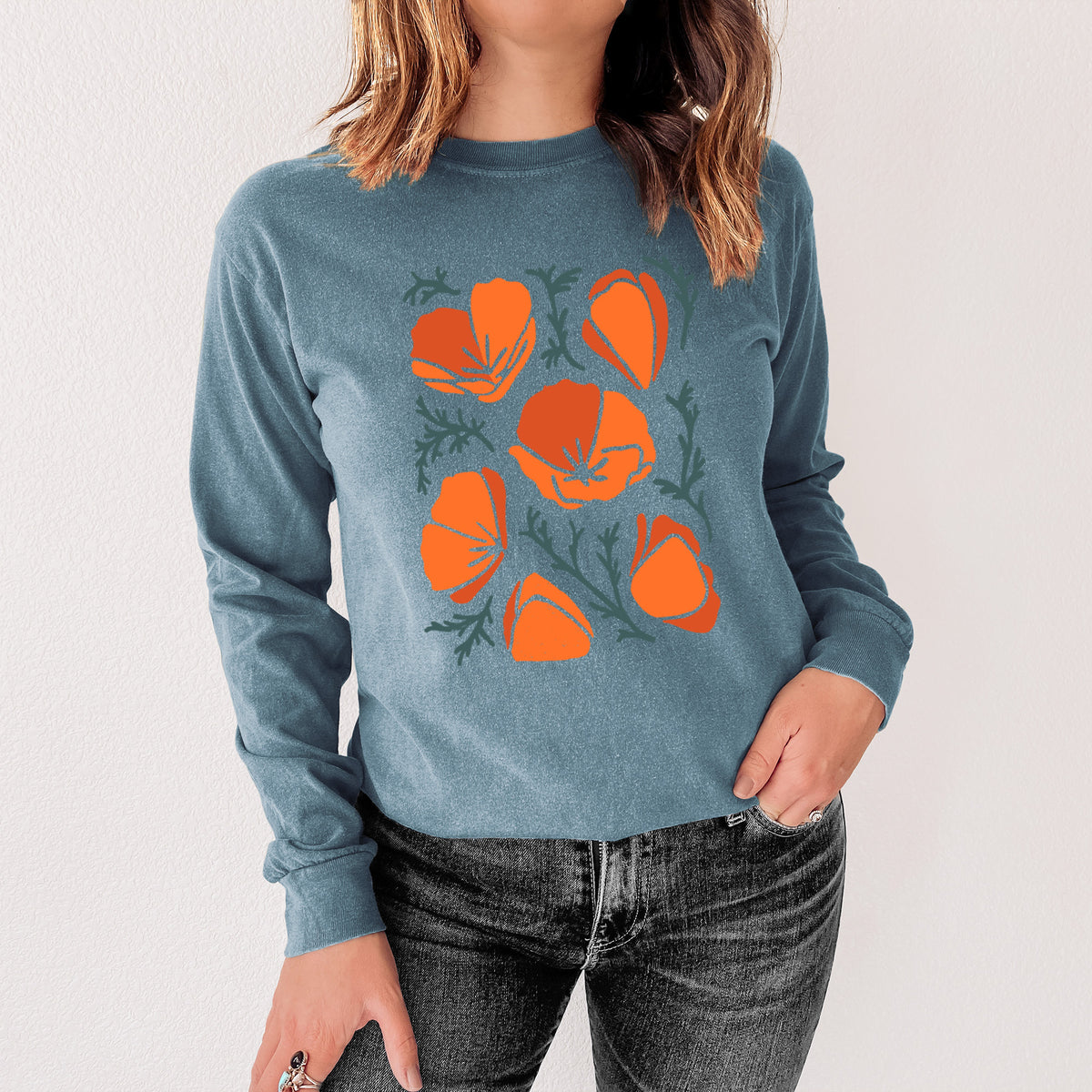 Poppy Vibes - Unisex Comfort Colors 100% Cotton Long Sleeve