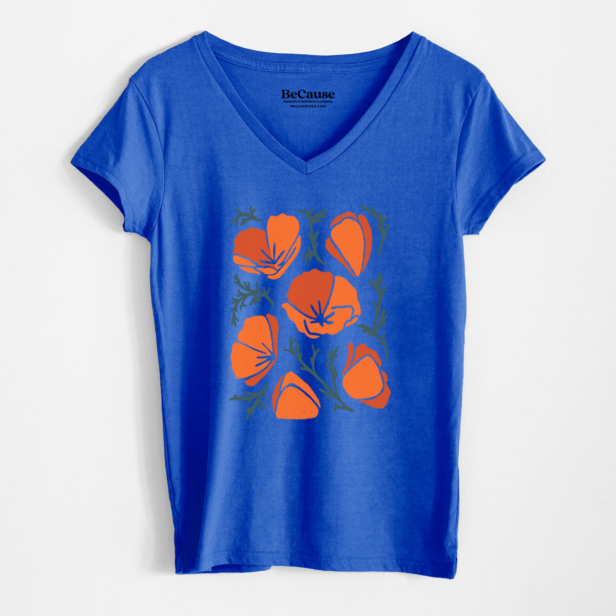 Poppy Vibes - Women&#39;s 100% Recycled V-neck