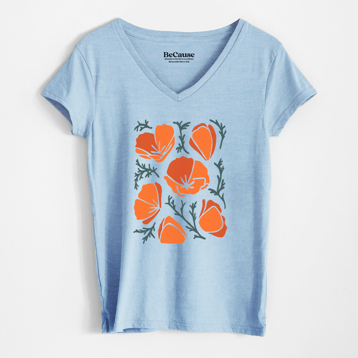Poppy Vibes - Women&#39;s 100% Recycled V-neck