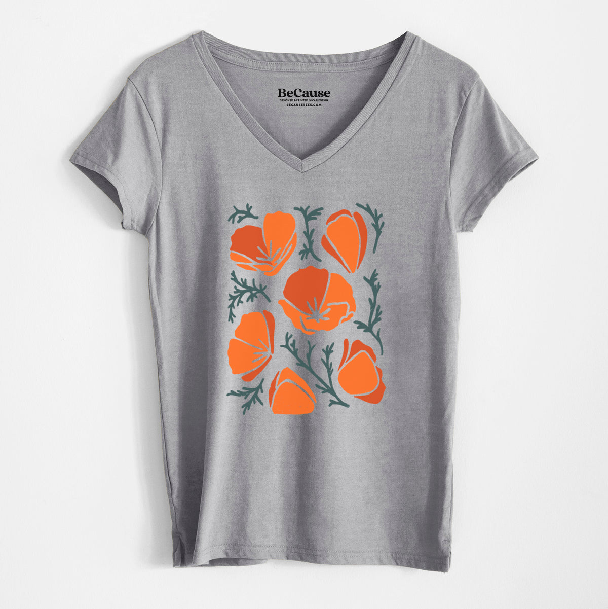 Poppy Vibes - Women&#39;s 100% Recycled V-neck