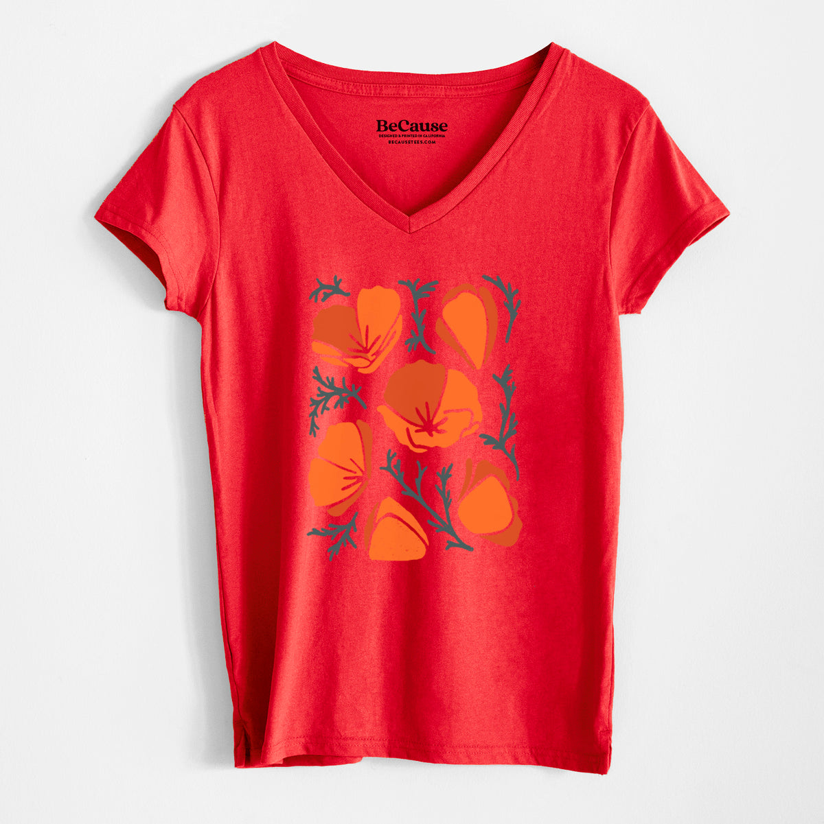 Poppy Vibes - Women&#39;s 100% Recycled V-neck