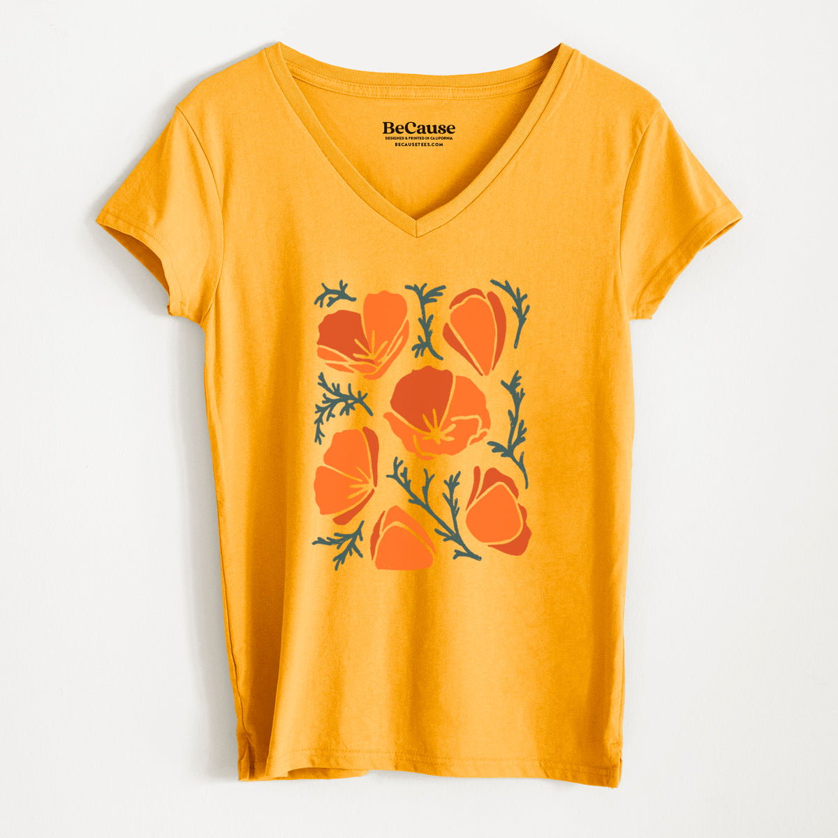 Poppy Vibes - Women&#39;s 100% Recycled V-neck