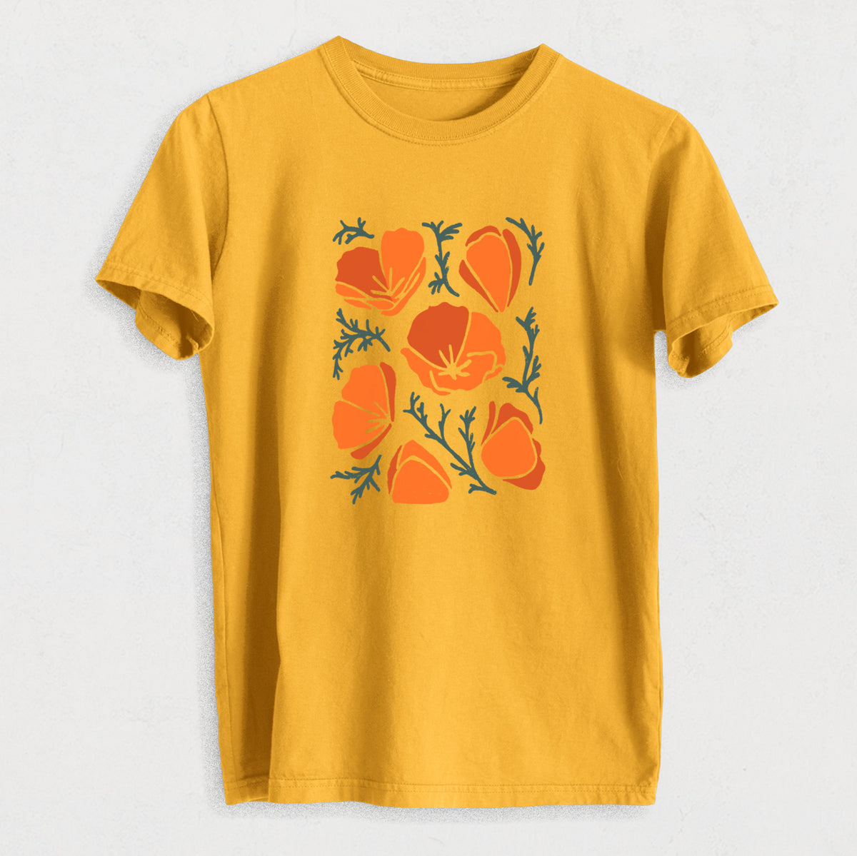 Poppy Vibes - Heavyweight Men&#39;s 100% Organic Cotton Tee