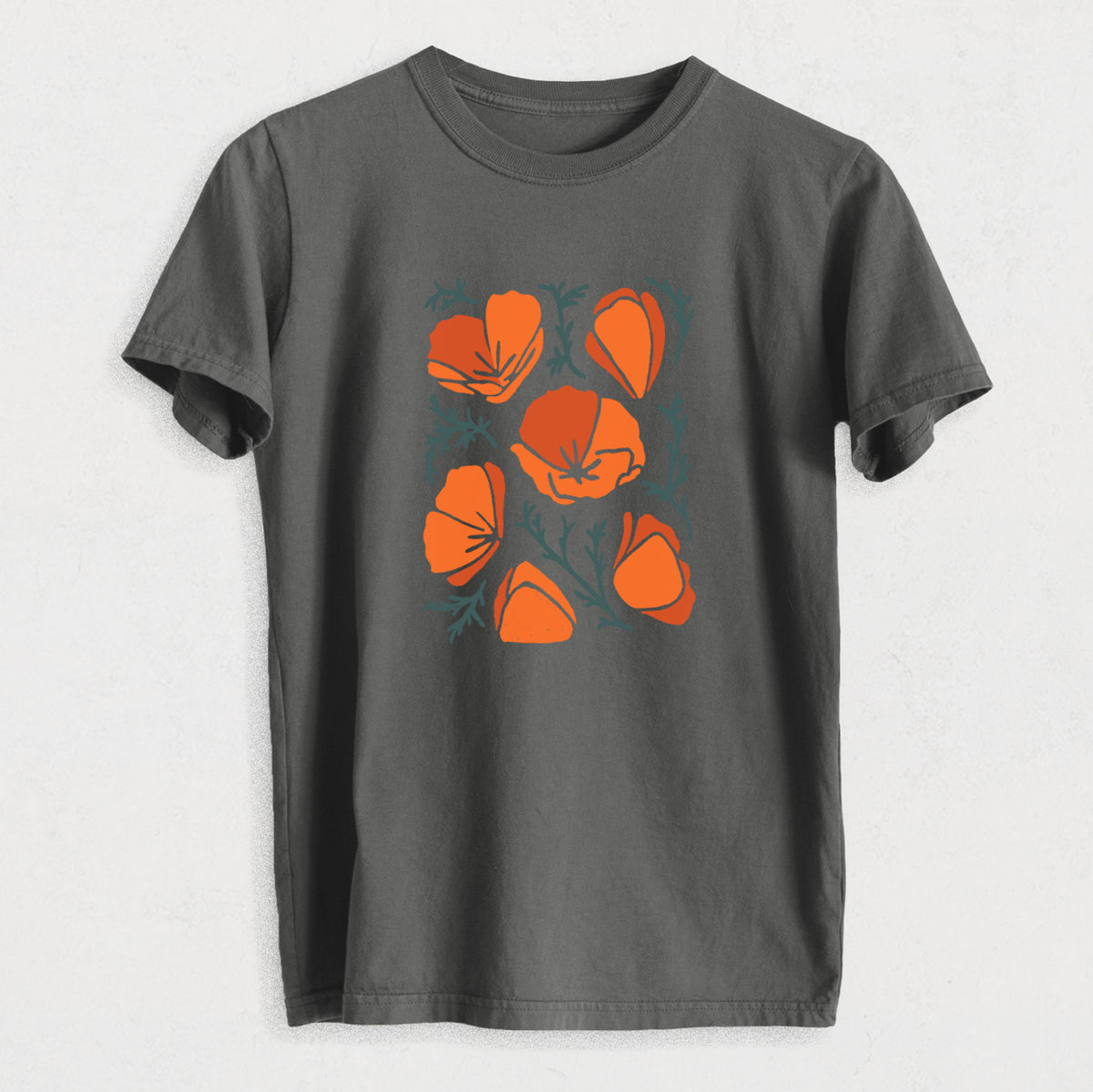 Poppy Vibes - Heavyweight Men&#39;s 100% Organic Cotton Tee