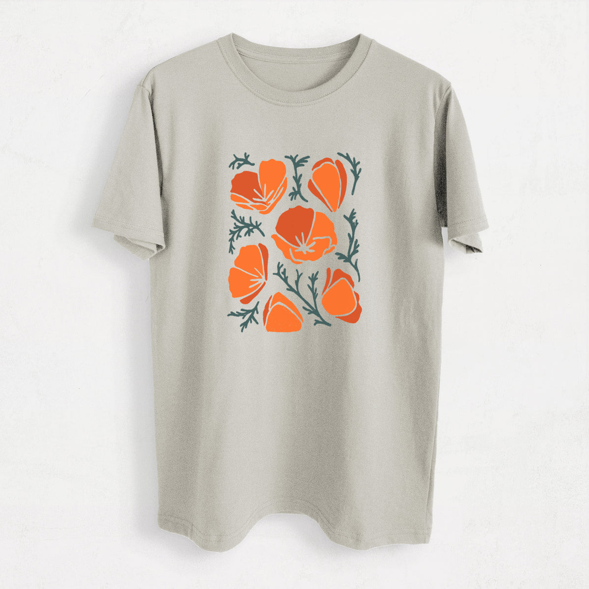 Poppy Vibes - Heavyweight Men&#39;s 100% Organic Cotton Tee
