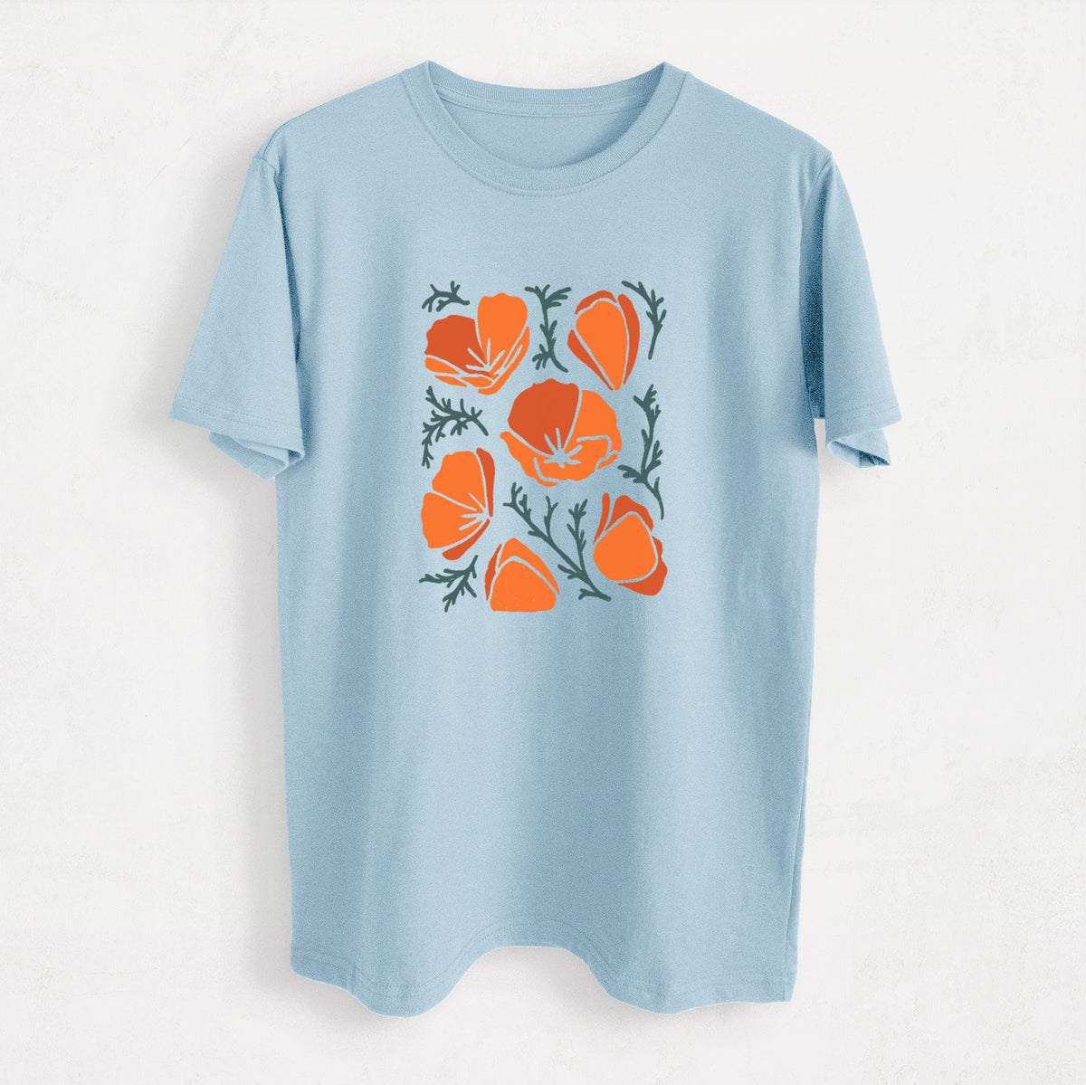 Poppy Vibes - Heavyweight Men&#39;s 100% Organic Cotton Tee