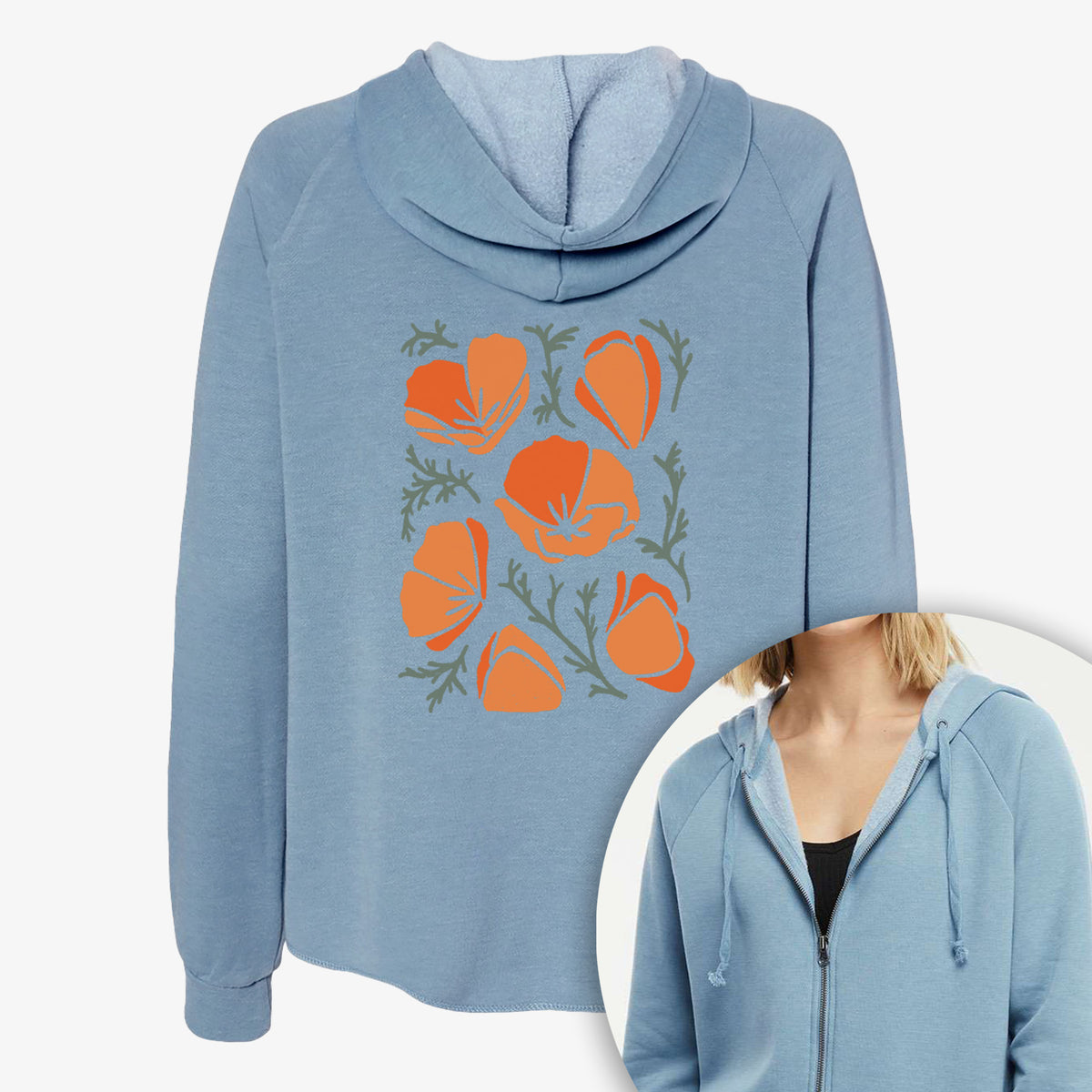 PoppyVibes - Women's Cali Wave Zip-Up Sweatshirt
