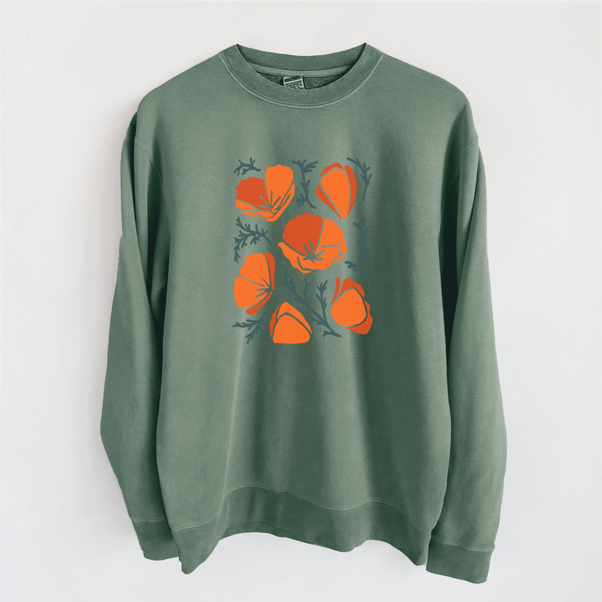 Poppy Vibes - Unisex Pigment Dyed Crew Sweatshirt