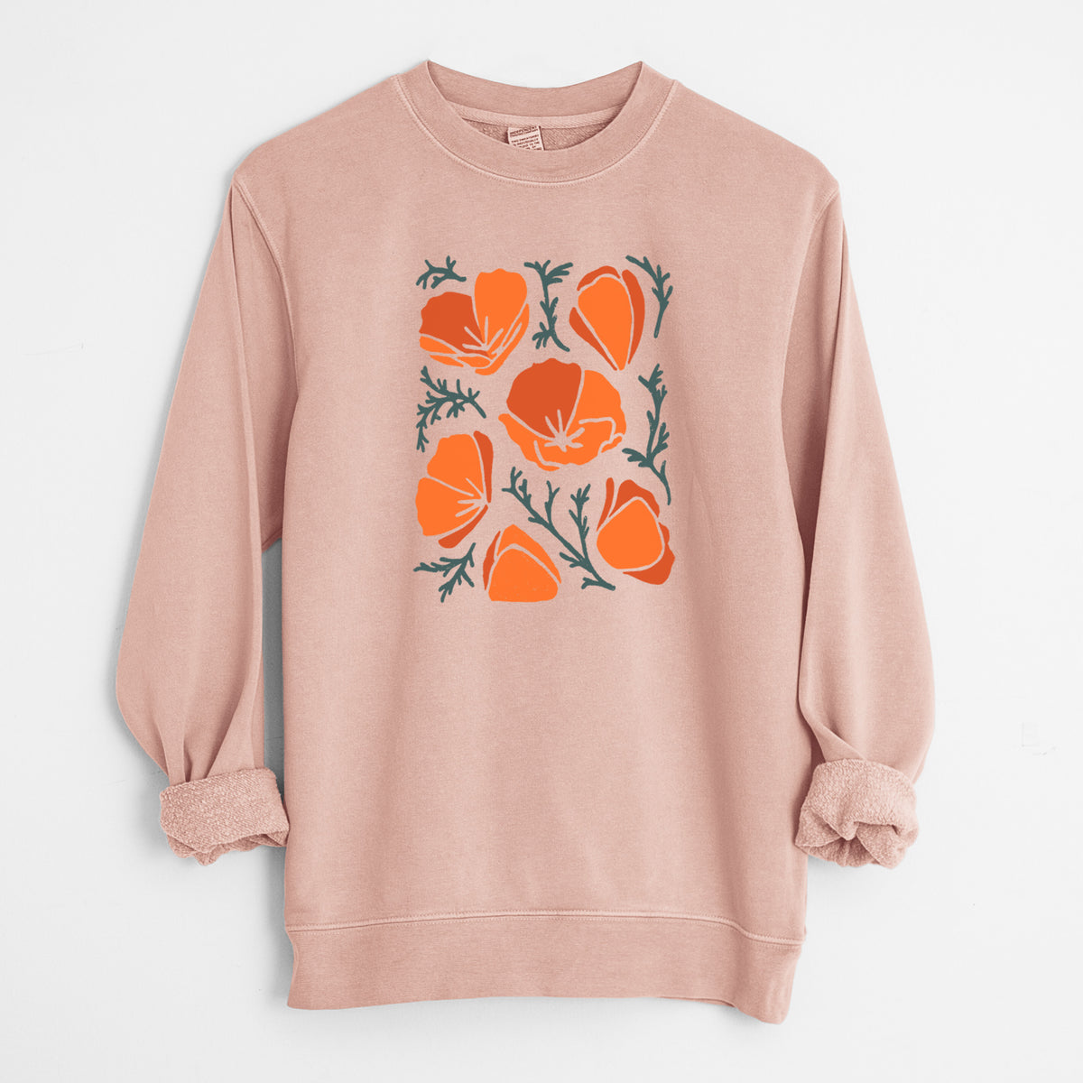Poppy Vibes - Unisex Pigment Dyed Crew Sweatshirt