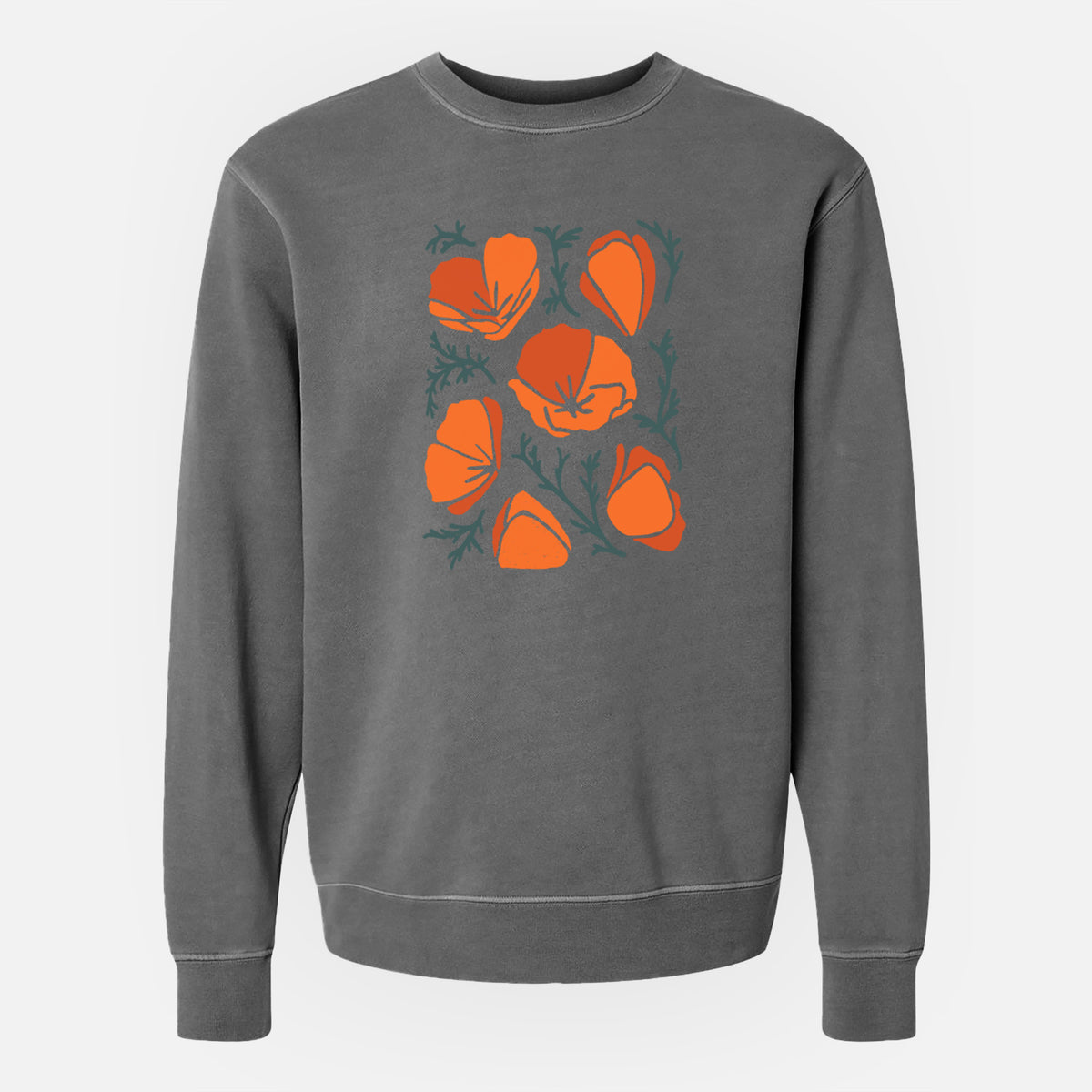 Poppy Vibes - Unisex Pigment Dyed Crew Sweatshirt