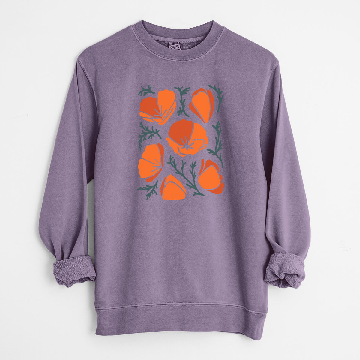 Poppy Vibes - Unisex Pigment Dyed Crew Sweatshirt