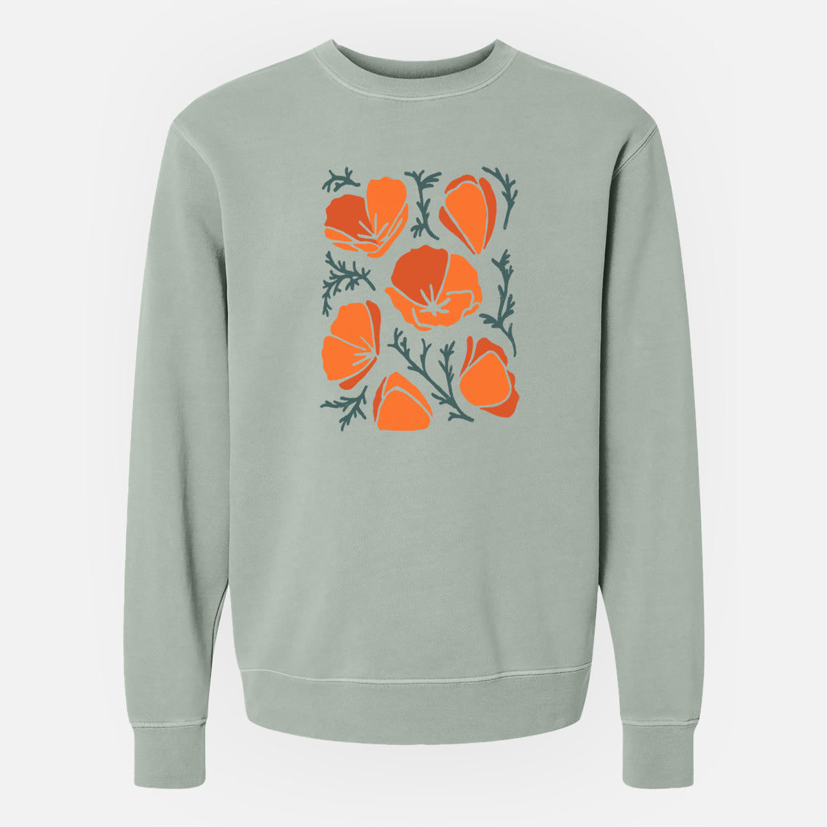 Poppy Vibes - Unisex Pigment Dyed Crew Sweatshirt