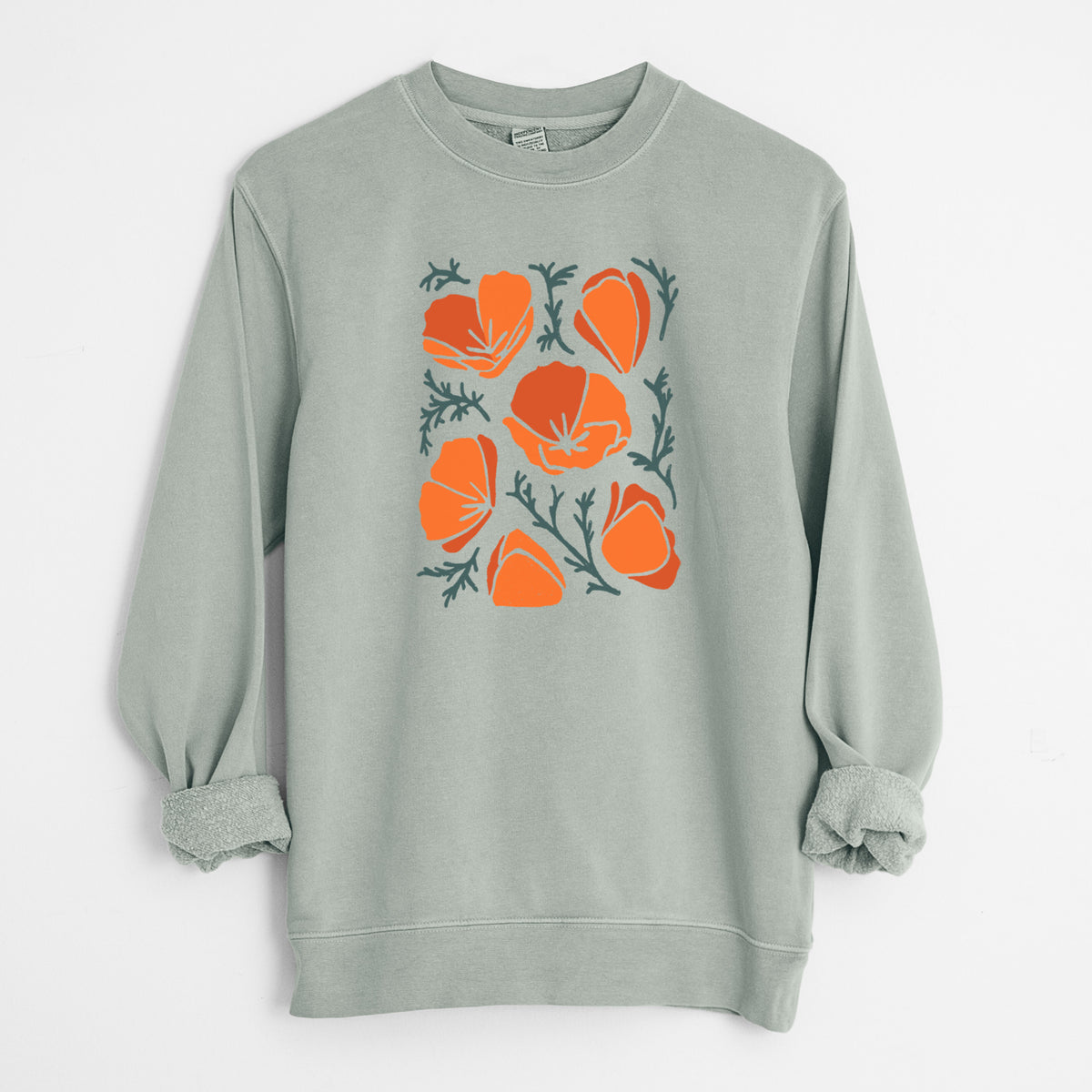 Poppy Vibes - Unisex Pigment Dyed Crew Sweatshirt