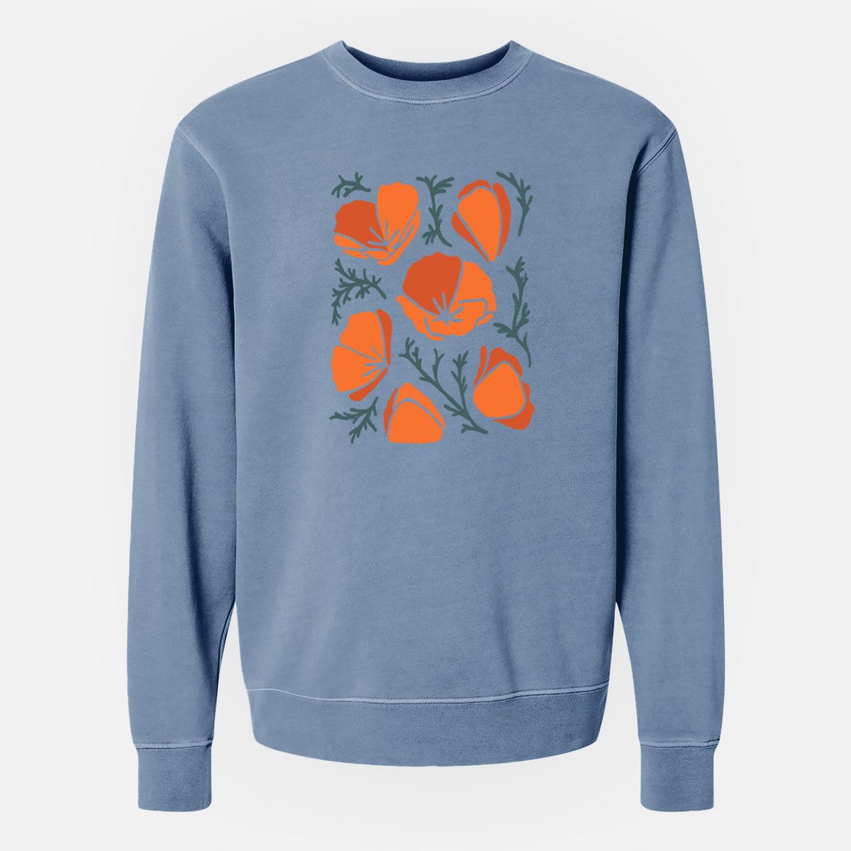 Poppy Vibes - Unisex Pigment Dyed Crew Sweatshirt