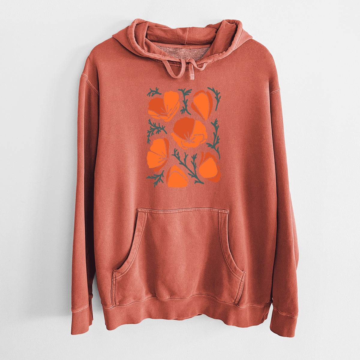 Poppy Vibes - Unisex Pigment Dyed Hoodie