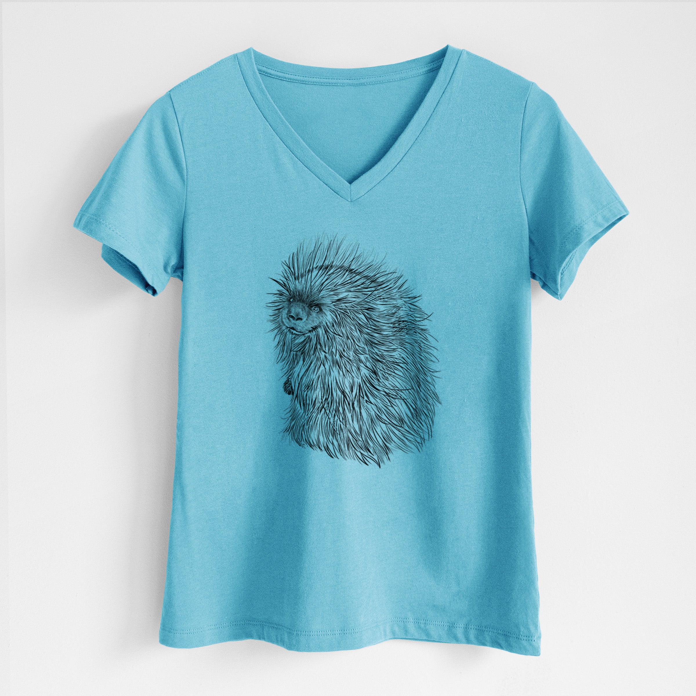 North American Porcupine - Erethizon dorsatum - Women's Lightweight Relaxed Fit 100% Cotton V-neck