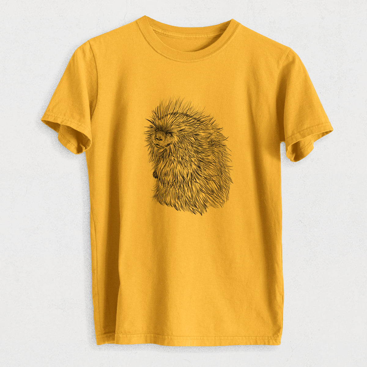 North American Porcupine - Erethizon dorsatum - Heavyweight Men&#39;s 100% Organic Cotton Tee