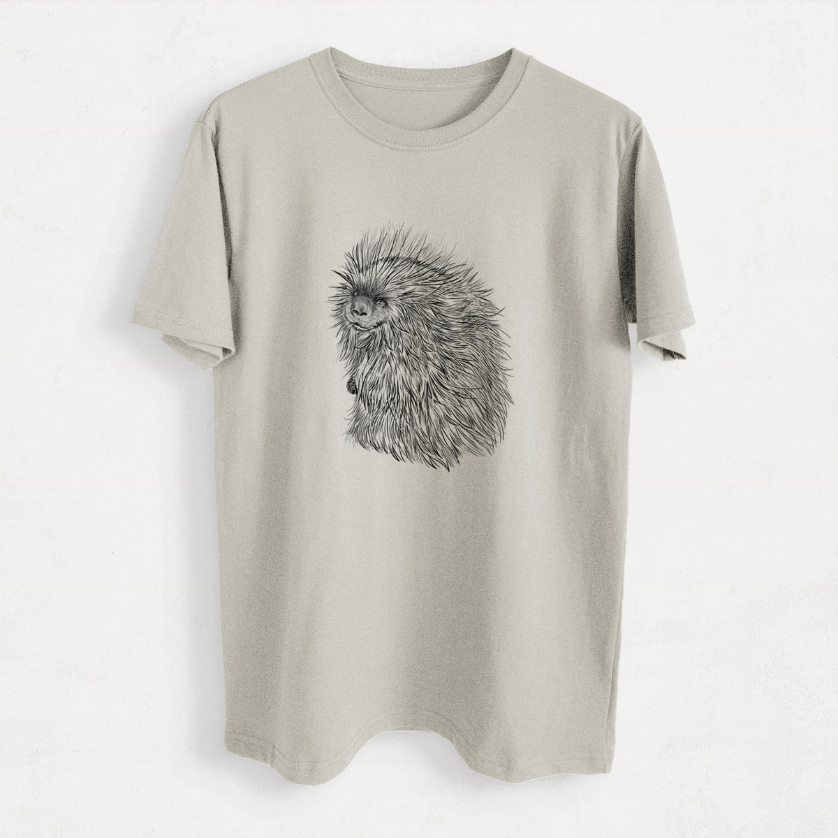 North American Porcupine - Erethizon dorsatum - Heavyweight Men&#39;s 100% Organic Cotton Tee