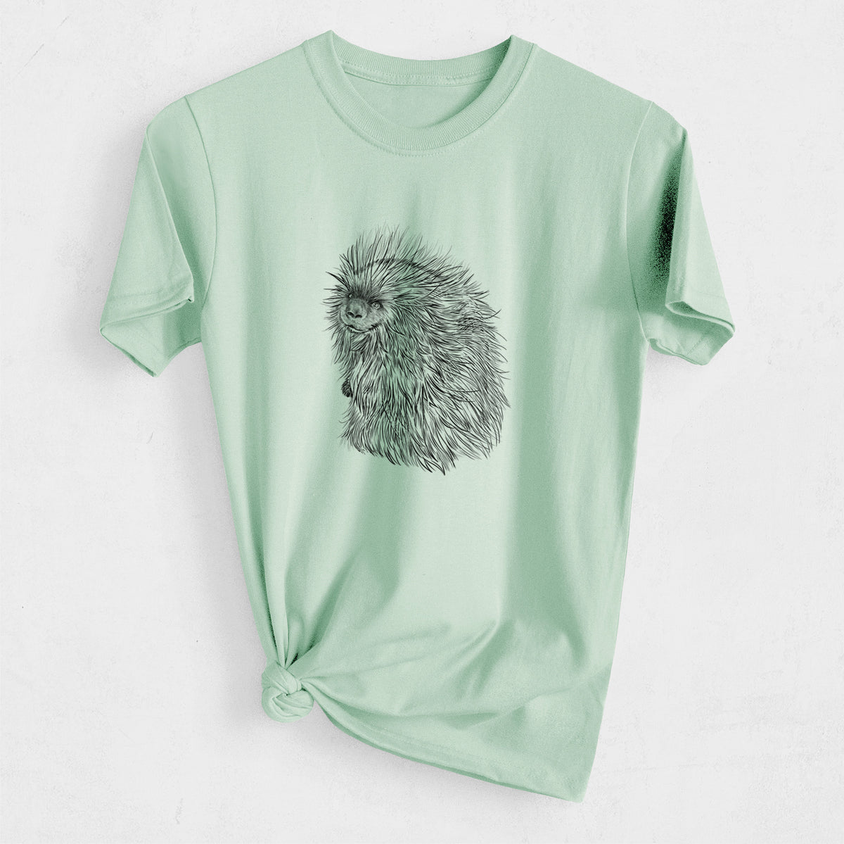 North American Porcupine - Erethizon dorsatum - Heavyweight Men&#39;s 100% Organic Cotton Tee