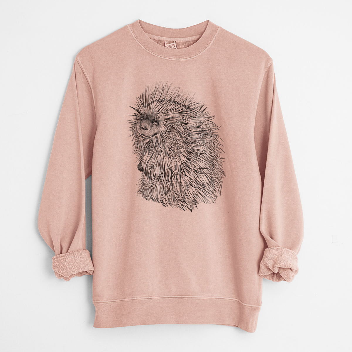 North American Porcupine - Erethizon dorsatum - Unisex Pigment Dyed Crew Sweatshirt