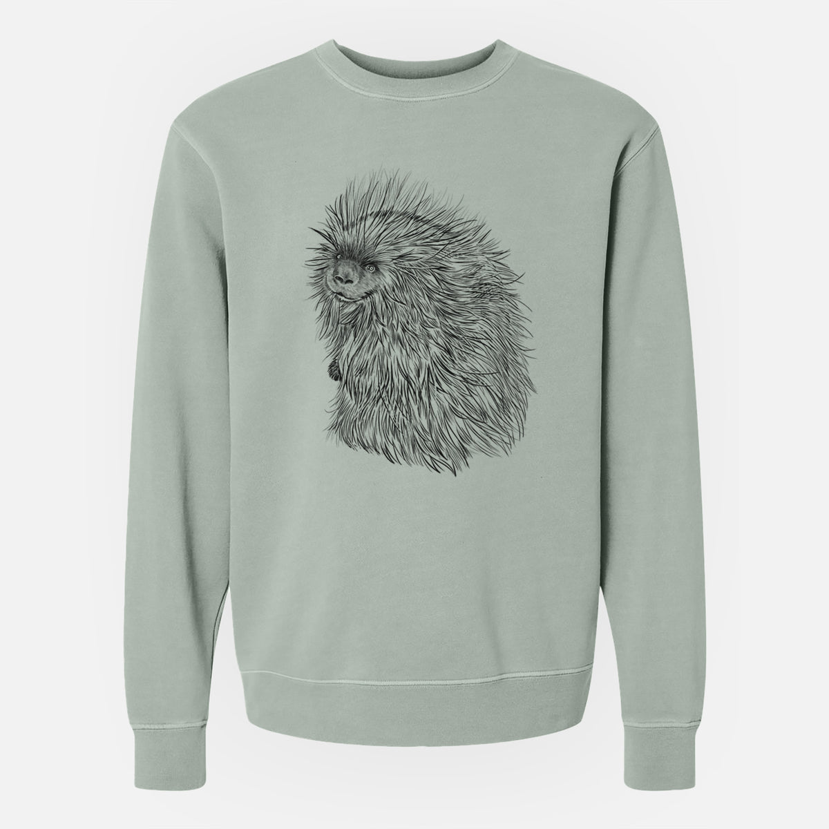 North American Porcupine - Erethizon dorsatum - Unisex Pigment Dyed Crew Sweatshirt