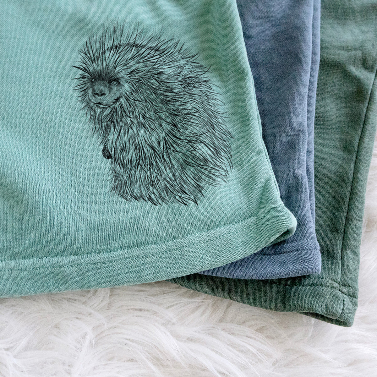 North American Porcupine - Erethizon dorsatum - Unisex Pigment Dyed Shorts